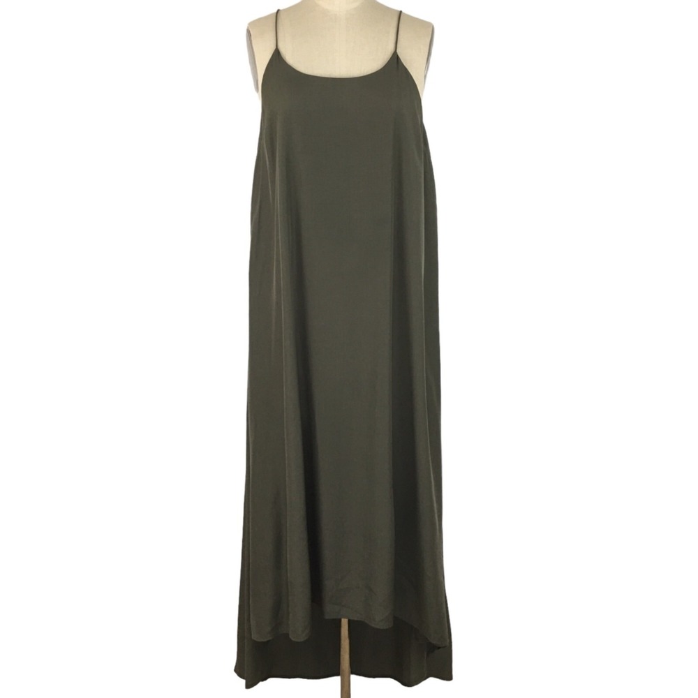 PS The Label Dress Sleeveless Olive Green‎ Maxi Halter Dress XS Minimalist